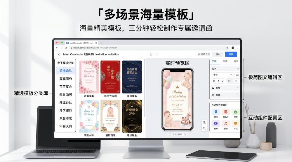 绝了！年会电子请帖天花板，3分钟搞定高级感庆典请柬✨